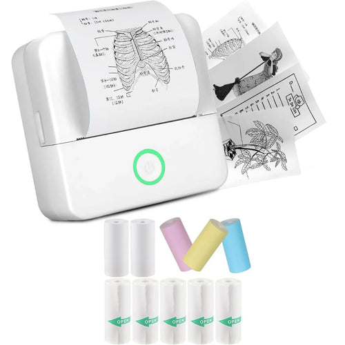 Compact Inkless Thermal Mini Sticker Printer - Bluetooth Pocket Printer for Photos and Memos - Ideal Gift for Halloween and Christmas