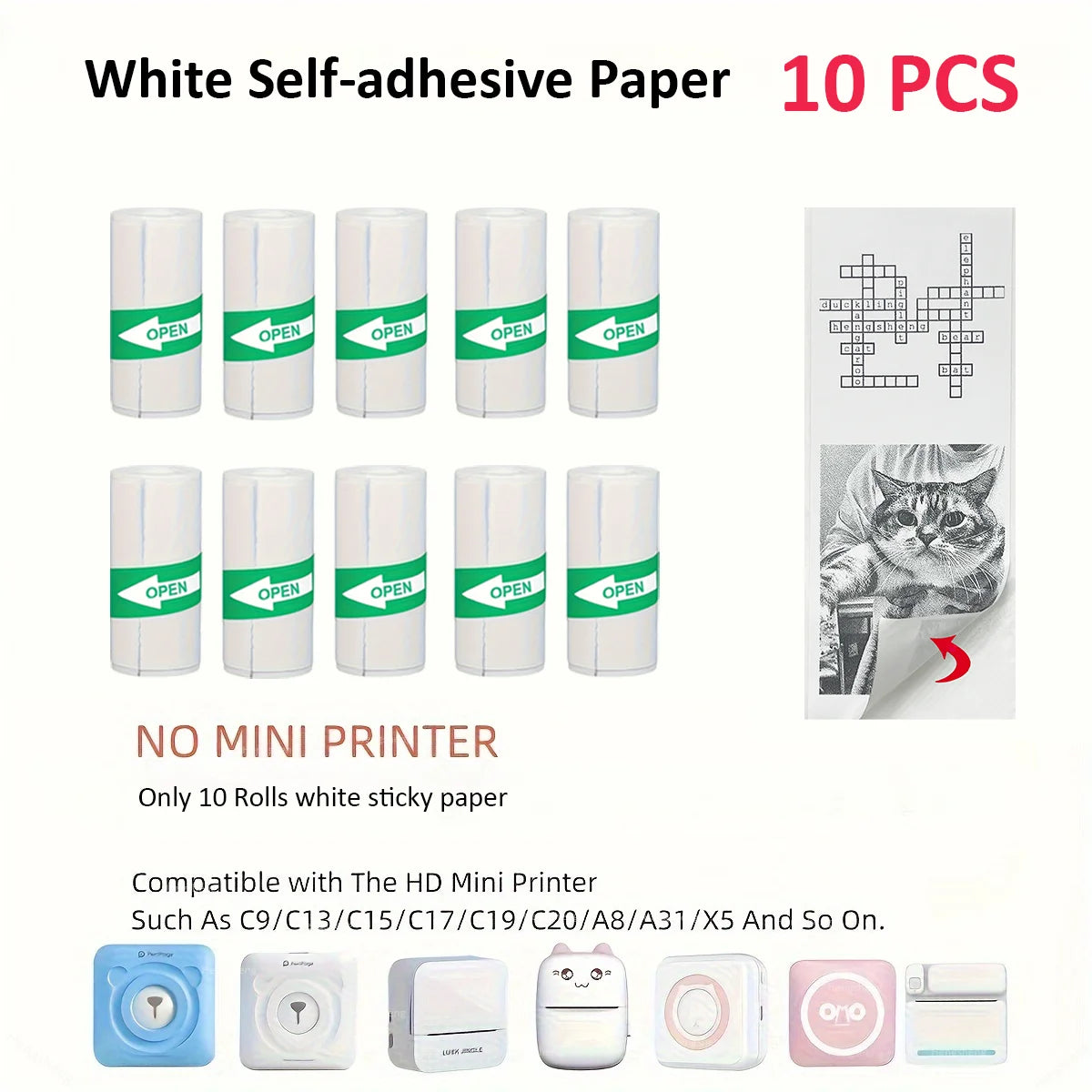 White Self-Adhesive Paper