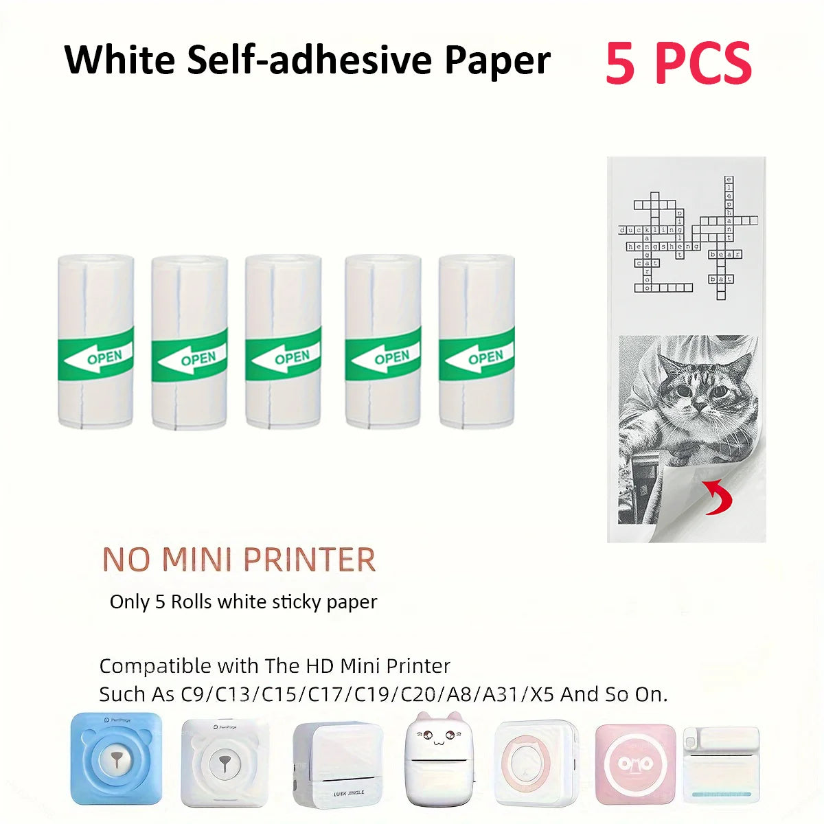 White Self-Adhesive Paper